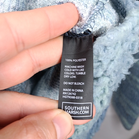 SOUTHERN MARSH Men's Slate & Mint High Mesa Sherpa Pullover Jacket XS - Picture 11 of 11